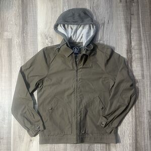 Volcom Mens Size Small Rexton Jacket Zip Up Hoodie Olive Green